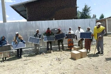 Solar panel installation in Kembebit Woreda, Ethiopia